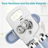 imageUltrean Manual Can Opener Bottle Opener Heavy Duty Stainless Steel Smooth Edge Manual Hand Held Can Opener With Soft Touch Handle Rust Proof Oversized Handheld Easy Turn Knob BlackBlue