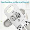 imageUltrean Manual Can Opener Bottle Opener Heavy Duty Stainless Steel Smooth Edge Manual Hand Held Can Opener With Soft Touch Handle Rust Proof Oversized Handheld Easy Turn Knob BlackLight Gray