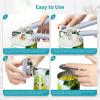 imageUltrean Manual Can Opener Bottle Opener Heavy Duty Stainless Steel Smooth Edge Manual Hand Held Can Opener With Soft Touch Handle Rust Proof Oversized Handheld Easy Turn Knob BlackBlue
