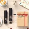 imageUltrean Pepper Grinder Rechargeable Salt and Pepper Grinder with 6 Adjustable Coarseness LED Light OneHand Automatic Operation BlackBlack