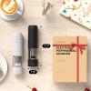 imageUltrean Pepper Grinder Rechargeable Salt and Pepper Grinder with 6 Adjustable Coarseness LED Light OneHand Automatic Operation BlackBlackWhite