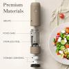 imageUltrean Pepper Grinder Rechargeable Salt and Pepper Grinder with 6 Adjustable Coarseness LED Light OneHand Automatic Operation BlackBrown