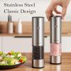 imageUltrean Pepper Grinder Rechargeable Salt and Pepper Grinder with 6 Adjustable Coarseness LED Light OneHand Automatic Operation BlackClassic Silver