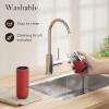 imageUltrean Pepper Grinder Rechargeable Salt and Pepper Grinder with 6 Adjustable Coarseness LED Light OneHand Automatic Operation BlackCrimson Red