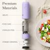 imageUltrean Pepper Grinder Rechargeable Salt and Pepper Grinder with 6 Adjustable Coarseness LED Light OneHand Automatic Operation BlackLavender Purple