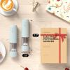 imageUltrean Pepper Grinder Rechargeable Salt and Pepper Grinder with 6 Adjustable Coarseness LED Light OneHand Automatic Operation BlackLight Blue