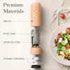 imageUltrean Pepper Grinder Rechargeable Salt and Pepper Grinder with 6 Adjustable Coarseness LED Light OneHand Automatic Operation BlackLight Orange