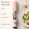 imageUltrean Pepper Grinder Rechargeable Salt and Pepper Grinder with 6 Adjustable Coarseness LED Light OneHand Automatic Operation BlackPink