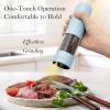 imageUltrean Pepper Grinder Rechargeable Salt and Pepper Grinder with 6 Adjustable Coarseness LED Light OneHand Automatic Operation BlackSky Blue