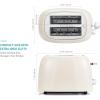 imageUltrean Toaster 2 Slice with ExtraWide Slot for Toasting Bagels Breads Waffles ampamp More Stainless Steel Material with Removable Crumb Tray 6 Browning SettingsCream