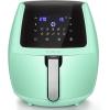 imageUltrean 58 Quart Air Fryer Large Family Size Electric Hot Air Fryers Oilless Cooker with 10 Presets Digital LCD Touch Screen Nonstick Basket 1700W UL Listed Green
