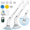 imageUltrean Spin Brush Cordless Electric Spin Scrubber with 4 Replaceable Brush Heads Adjustable Extension Handle 2 Speed Shower Scrubber for Cleaning Bathroom Tile Floor TubSnow White