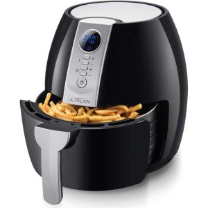 imageUltrean Air Fryer 42 Quart Electric Hot Airfryer Oven Oilless Cooker for Quick Easy Meals Nonstick Frying Pot UL Certified1500w BlackBlack