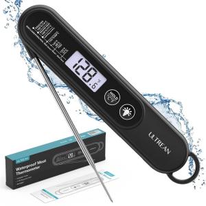 imageUltrean Digital Meat Thermometer for CookingUltraFast Instant Read Food Thermometer with BacklightFoldable ProbeWaterproof Kitchen Thermometer for BBQGrillFryOvenCandy Making