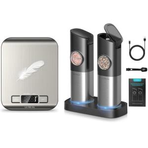 imageUltrean Food Scale ampamp Salt and Pepper Grinder Set