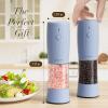 imageUltrean Electric Salt and Pepper Grinder Set Rechargeable Salt and Pepper Shakers 6 Adjustable Coarseness LED Light Kitchen Gadget ampamp Housewarming Gift Black ampamp White8SkyBlue