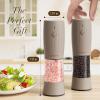 imageUltrean Electric Salt and Pepper Grinder Set Rechargeable Salt and Pepper Shakers 6 Adjustable Coarseness LED Light Kitchen Gadget ampamp Housewarming Gift Black ampamp White4Brown