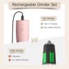 imageUltrean Electric Salt and Pepper Grinder Set Rechargeable Salt and Pepper Shakers 6 Adjustable Coarseness LED Light Kitchen Gadget ampamp Housewarming Gift Black ampamp White7Pink
