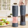 imageUltrean Electric Salt and Pepper Grinder Set Rechargeable Salt and Pepper Shakers 6 Adjustable Coarseness LED Light Kitchen Gadget ampamp Housewarming Gift Black ampamp White2BlueGrey