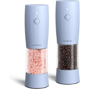 imageUltrean Electric Salt and Pepper Grinder Set Rechargeable Salt and Pepper Shakers 6 Adjustable Coarseness LED Light Kitchen Gadget ampamp Housewarming Gift Black ampamp White8SkyBlue