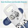 imageUltrean Manual Can Opener Bottle Opener Heavy Duty Stainless Steel Smooth Edge Manual Hand Held Can Opener With Soft Touch Handle Rust Proof Oversized Handheld Easy Turn Knob GrayNavy Blue
