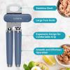 imageUltrean Manual Can Opener Bottle Opener Heavy Duty Stainless Steel Smooth Edge Manual Hand Held Can Opener With Soft Touch Handle Rust Proof Oversized Handheld Easy Turn Knob GrayNavy Blue