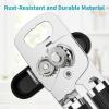 imageUltrean Manual Can Opener Bottle Opener Heavy Duty Stainless Steel Smooth Edge Manual Hand Held Can Opener With Soft Touch Handle Rust Proof Oversized Handheld Easy Turn Knob GrayBlack