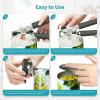 imageUltrean Manual Can Opener Bottle Opener Heavy Duty Stainless Steel Smooth Edge Manual Hand Held Can Opener With Soft Touch Handle Rust Proof Oversized Handheld Easy Turn Knob GrayGray