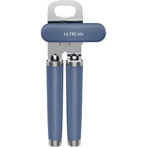 imageUltrean Manual Can Opener Bottle Opener Heavy Duty Stainless Steel Smooth Edge Manual Hand Held Can Opener With Soft Touch Handle Rust Proof Oversized Handheld Easy Turn Knob GrayNavy Blue