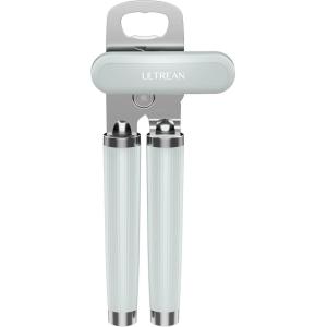 imageUltrean Manual Can Opener Bottle Opener Heavy Duty Stainless Steel Smooth Edge Manual Hand Held Can Opener With Soft Touch Handle Rust Proof Oversized Handheld Easy Turn Knob GrayMint Green