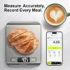 imageUltrean Smart Food Kitchen Scale with Nutritional Calculator Free App for Macro ampamp Calorie Tracking AI Scan Digital Grams and Ounces for Weight Loss Rechargeable Stainless Steel 33lbXLarge