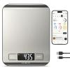imageUltrean Smart Food Kitchen Scale with Nutritional Calculator Free APP for Calorie amp Macro Tracking AI Powered Goal Progress Digital Calorie Scale for Weight Loss Stainless Steel 22lbLargeSmart